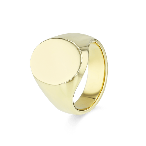 The Gentleman's Grand Oval Signet Ring in Silver or Gold Catherine Best Dev 9ct Yellow Gold