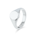 Men's Classic Oval Head Signet Ring Catherine Best Dev Silver