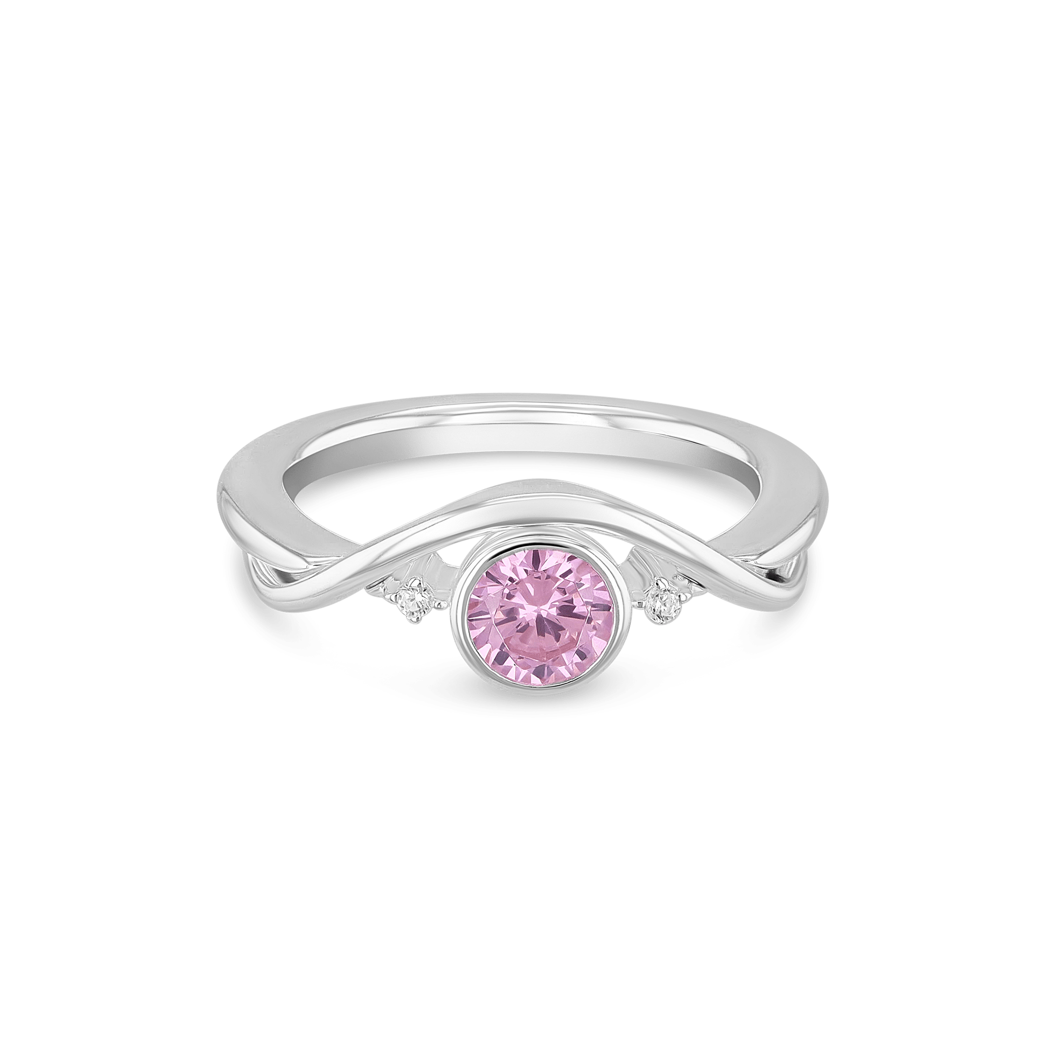 Embrace Ring Catherine Best Silver with Pink CZ 