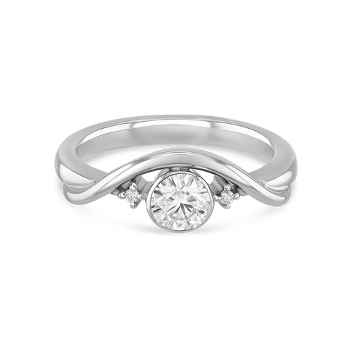 Embrace Ring Catherine Best Platinum with Moissanite and Diamond 