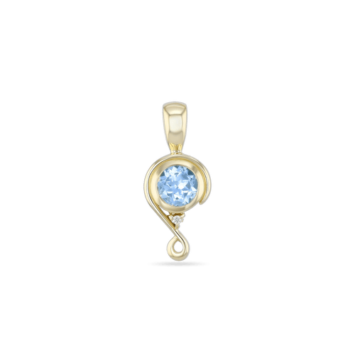 Embrace Pendant Catherine Best 9ct Yellow Gold with Blue Topaz and Diamond Pendant 