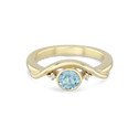 Embrace Ring Catherine Best 9ct Yellow Gold with Blue Topaz and Diamond 