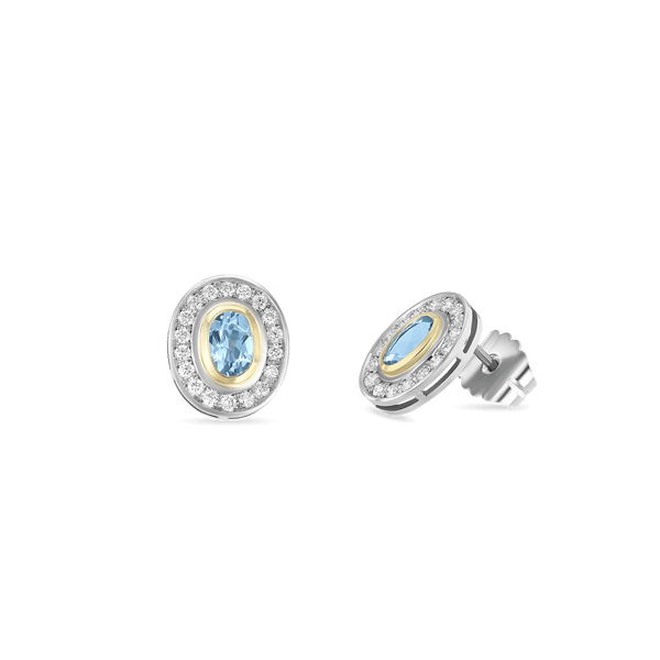 Hold on Tight Diamond and Aquamarine Earrings Catherine Best 