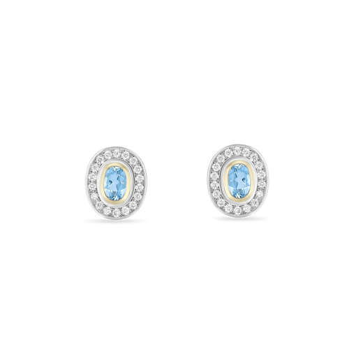 Hold on Tight Diamond and Aquamarine Earrings Catherine Best 