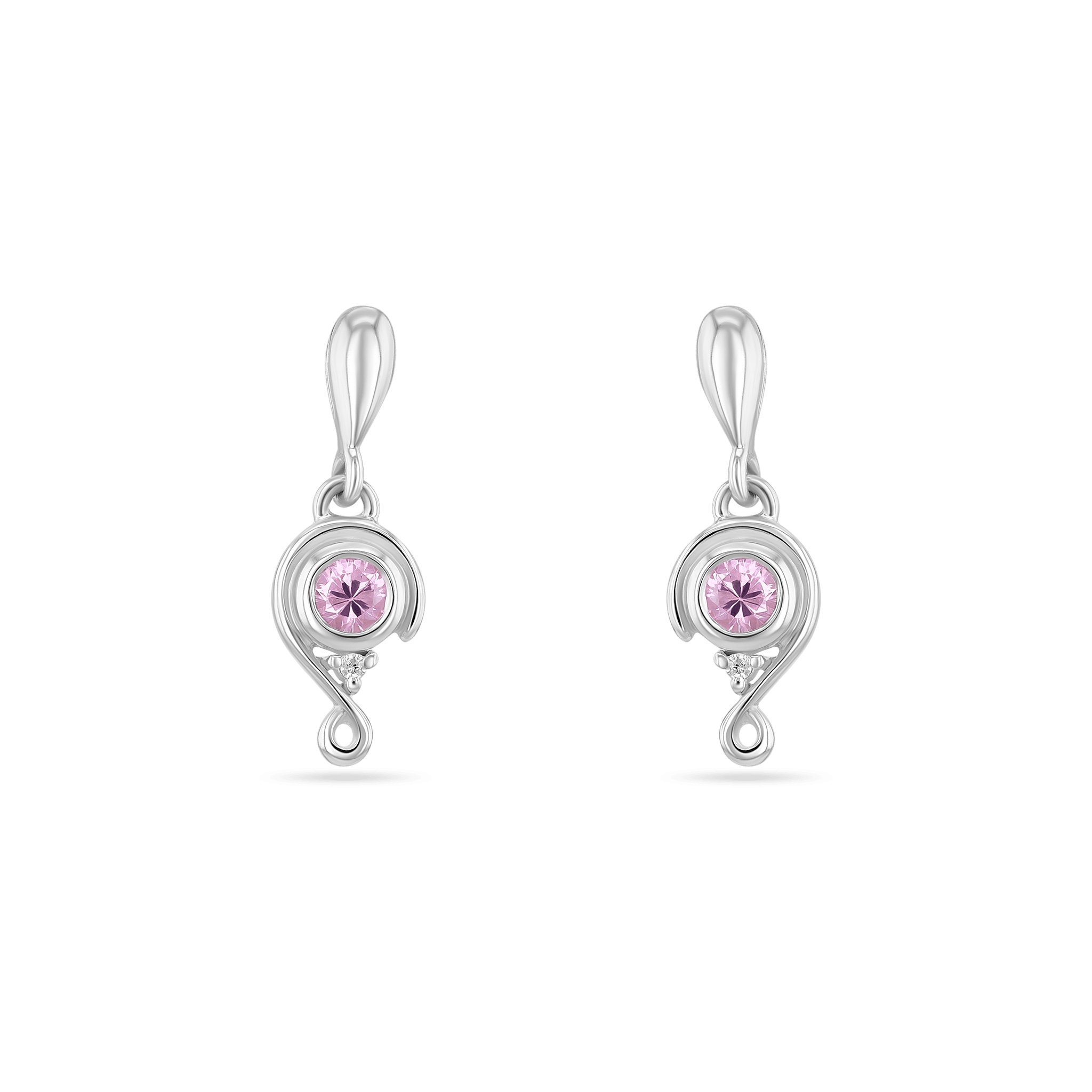 Embrace Drop Earrings Earring Catherine Best Silver with Pink CZ 