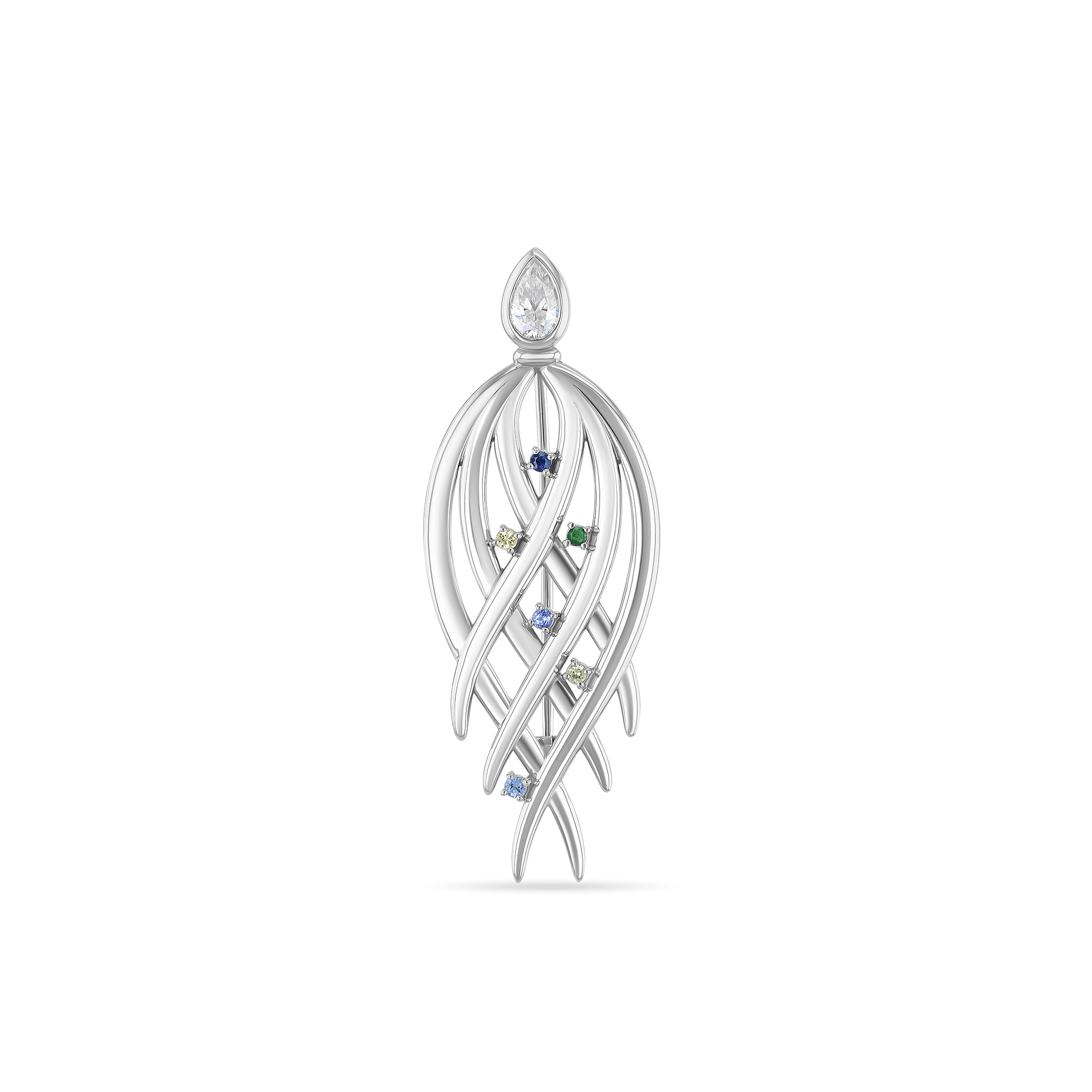 Dancing in the Ocean Brooch Catherine Best Silver and Gemstone 