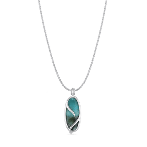 Ocean Curve Catherine Best Pendant with 18 inch Silver Chain 