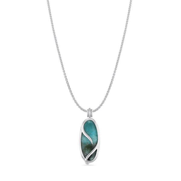 Ocean Curve Catherine Best Pendant with 18 inch Silver Chain 