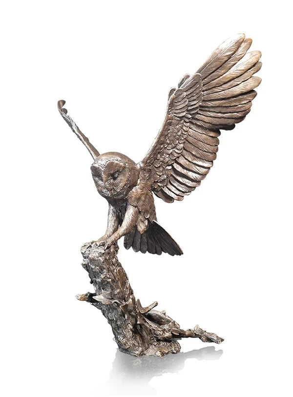 Richard Cooper First Light Barn Owl Bronze Sculpture Catherine Best Dev 