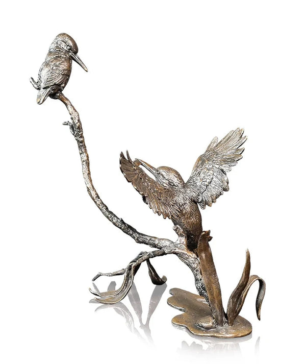 Richard Cooper Prized Catch Kingfisher Pair Bronze Sculpture Catherine Best Dev 