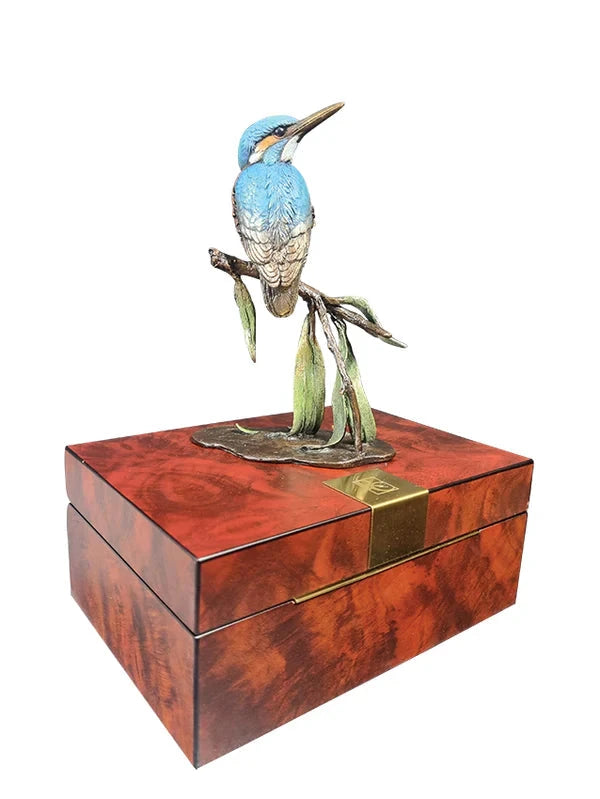 Richard Cooper Kingfisher with Willow Solid Bronze Sculpture (With Presentation Box) Sculptures & Statues Catherine Best 