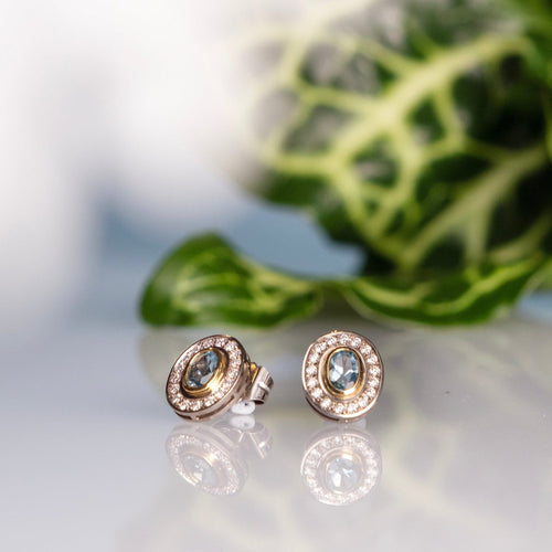 Hold on Tight Diamond and Aquamarine Earrings Catherine Best 