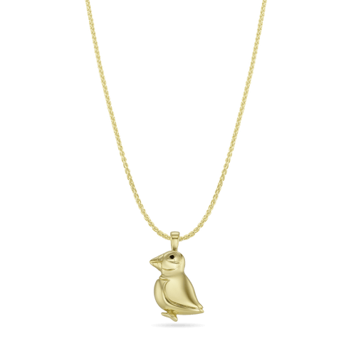 George The Puffin Pendant - 9ct Yellow Gold Catherine Best Pendant on an 18