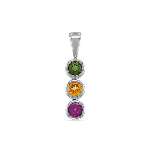 Primrose Pendant Catherine Best Dev Pendant Green Tourmaline and Purple and Mandarin Garnet 