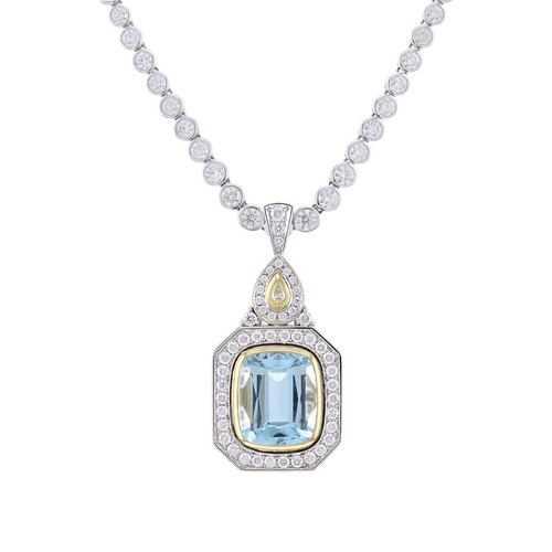 La Reine Pendant Catherine Best Pendant with 42cm graduated Diamond necklace (6.11ct GVS) 