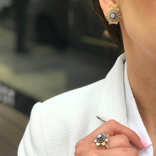 Clematis Empress Stud Earrings Catherine Best Dev 