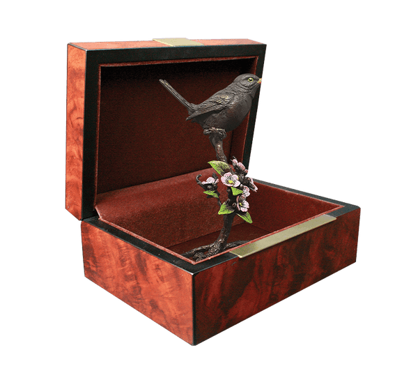 Richard Cooper Blackbird with Blossom Bronze Sculpture Catherine Best Dev 