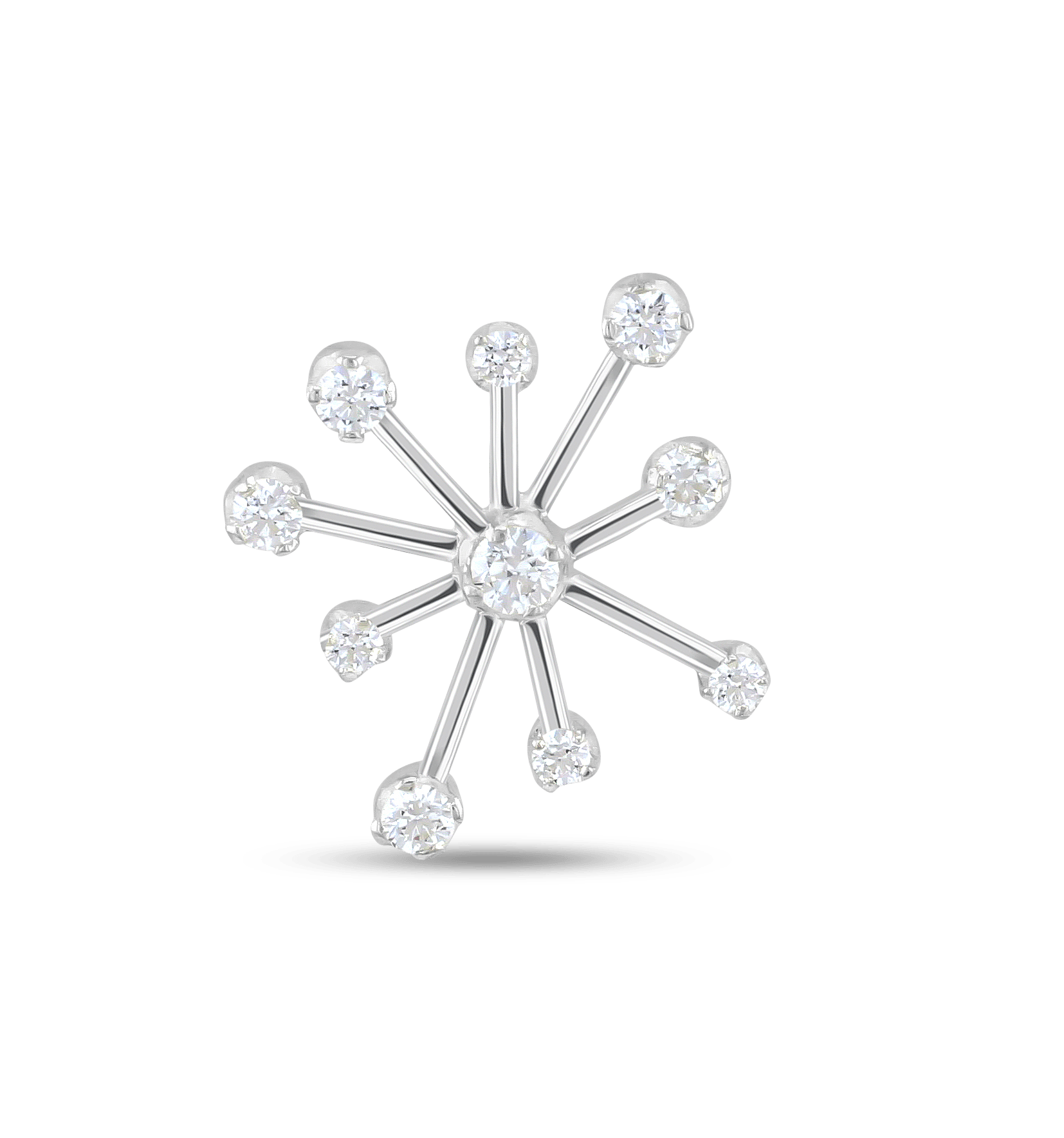 Starburst Silver and Cubic Zirconia Tie Pin Catherine Best Dev Larger 