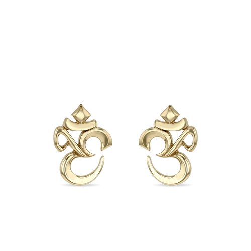 OM Earrings Catherine Best Dev 18ct Yellow Gold Stud 