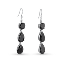 Midnight Earrings Catherine Best Dev Three Stone in Black Cz 