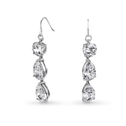 Midnight Earrings Catherine Best Dev Three Stone in Clear Cz 