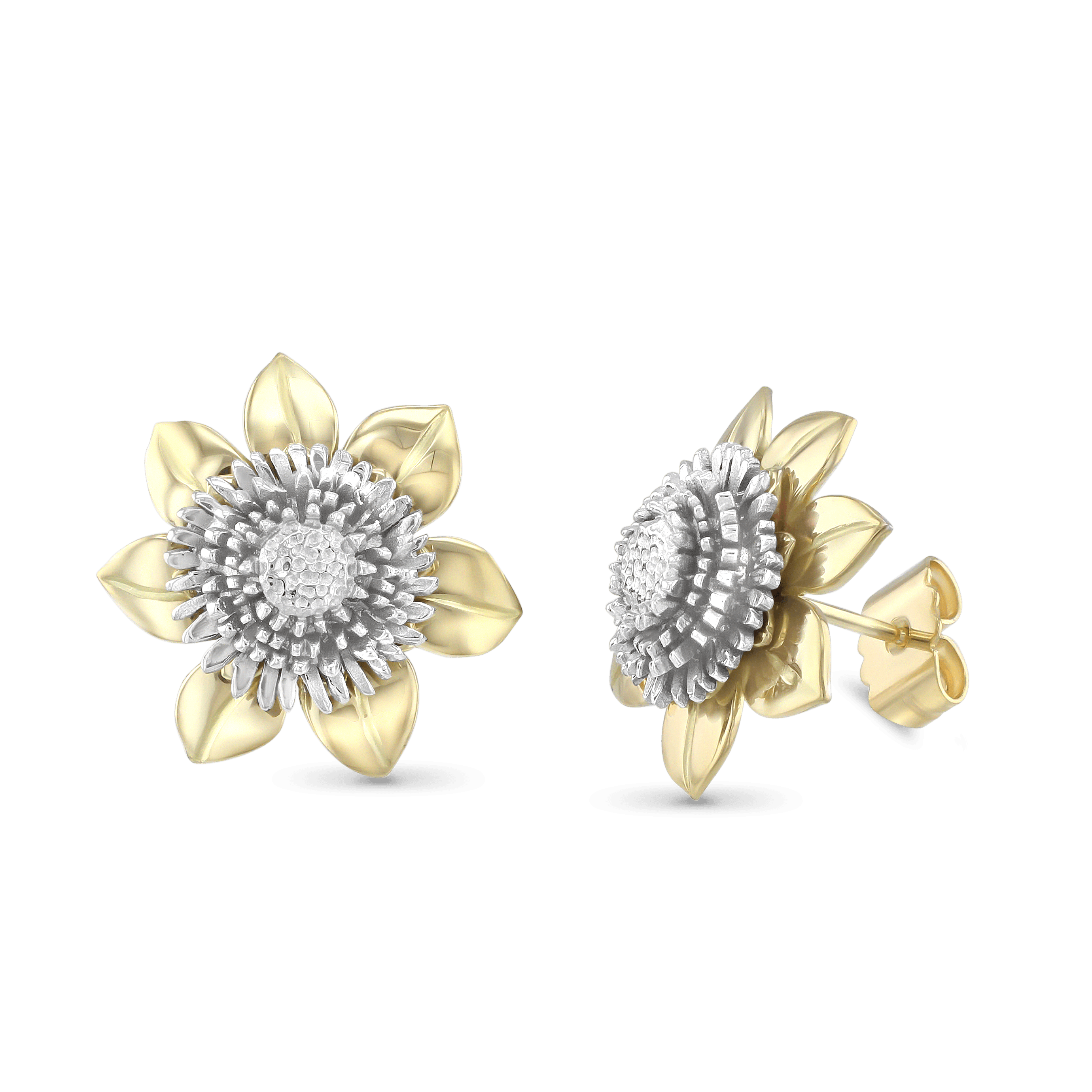 Clematis Empress Stud Earrings Catherine Best Dev Silver 
