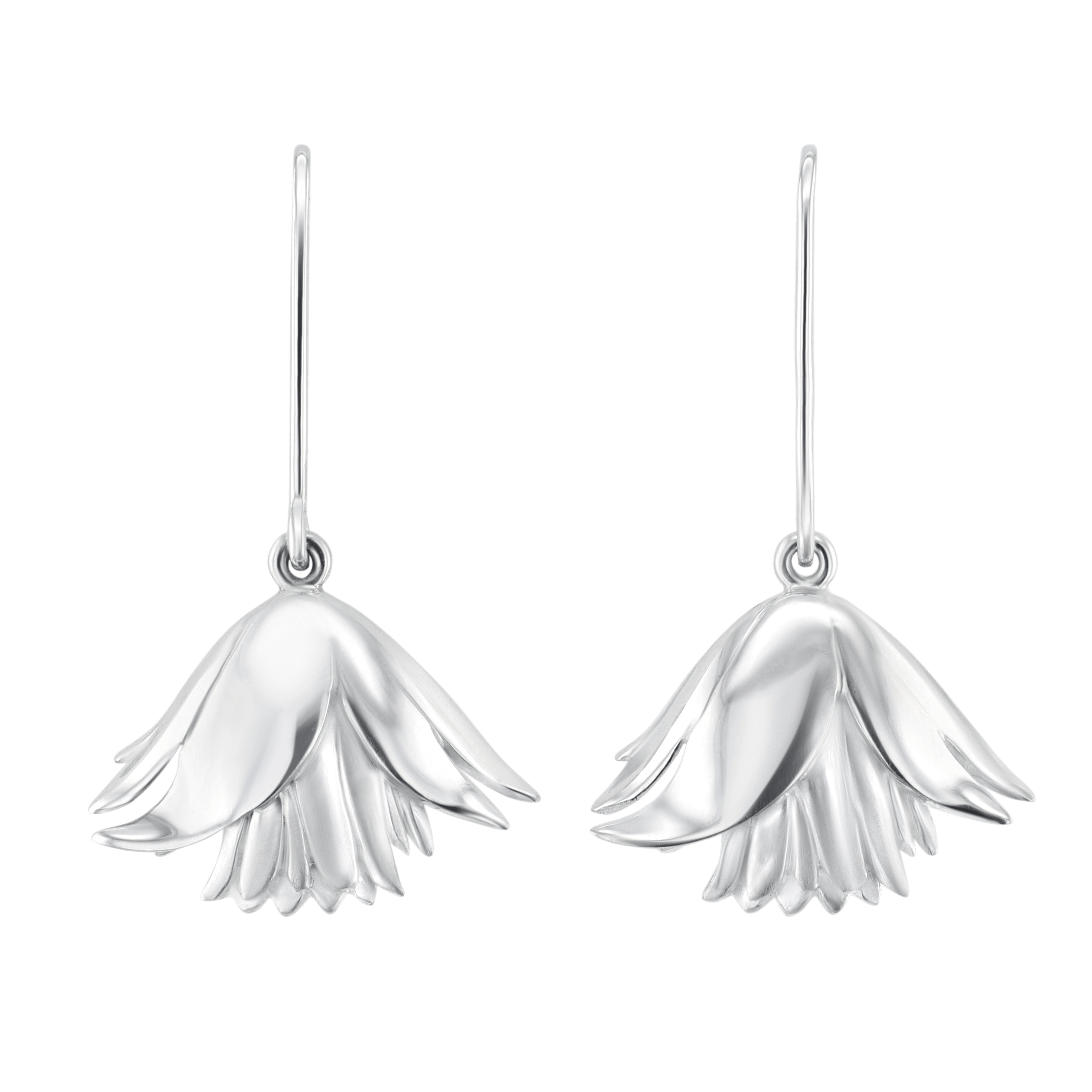 Clematis Bluebird Drop Earrings Catherine Best Dev 9ct White Gold Hook Fittings 