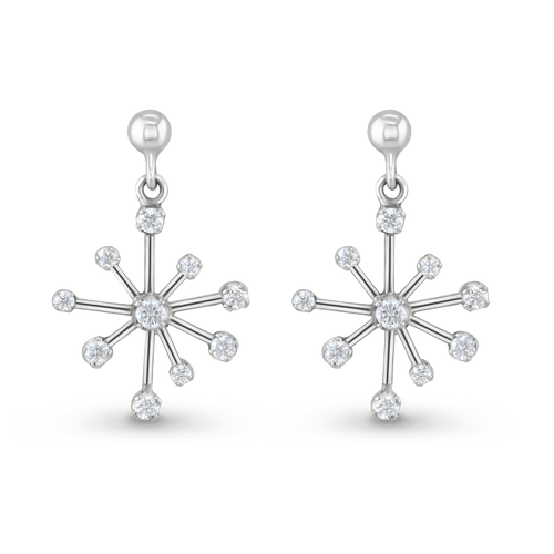 Starburst Earrings in Silver and Cubic Zirconia Catherine Best Dev 