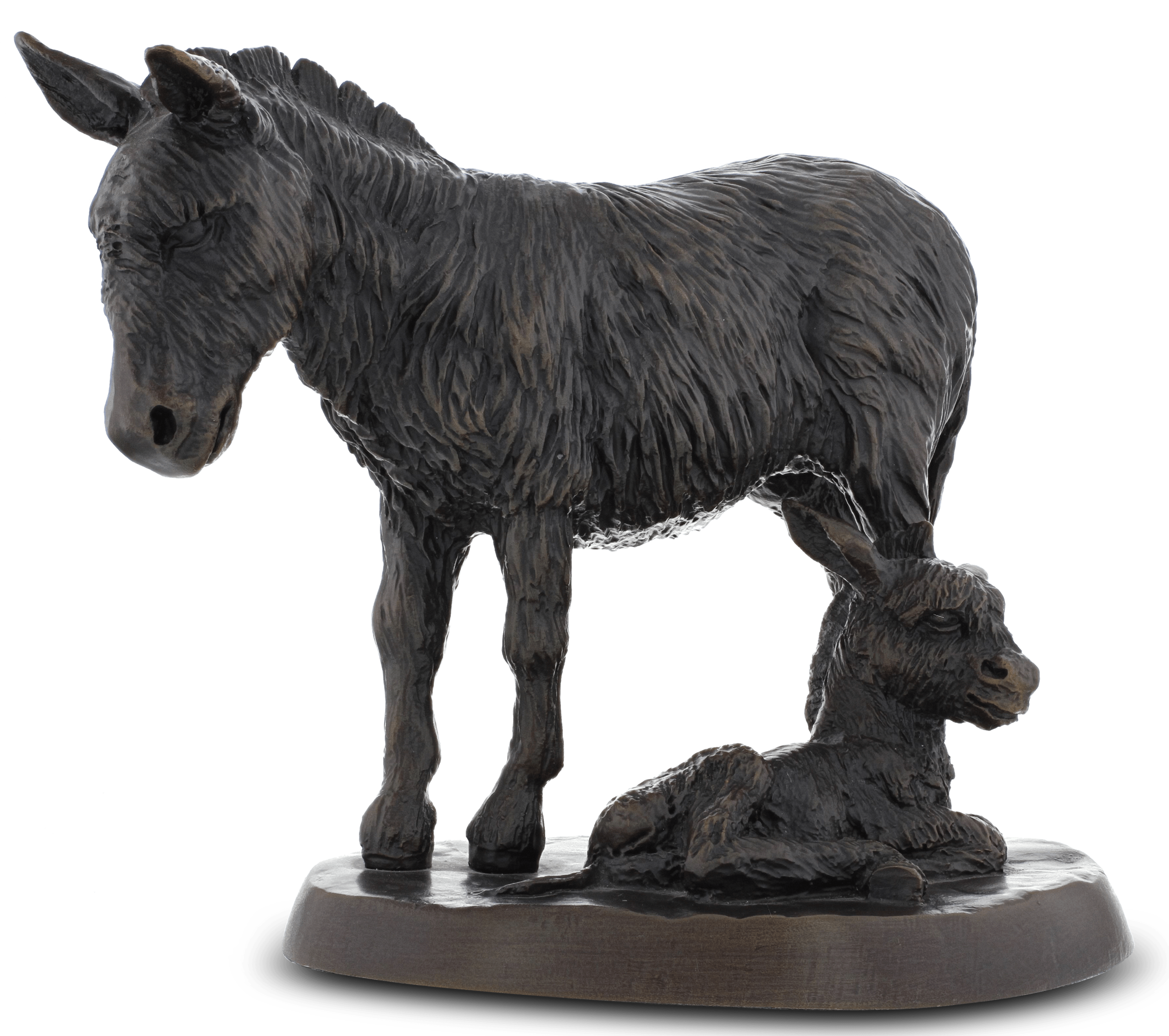 Bronze Donkey & Foal Sculpture Catherine Best Dev Bronze Resin 