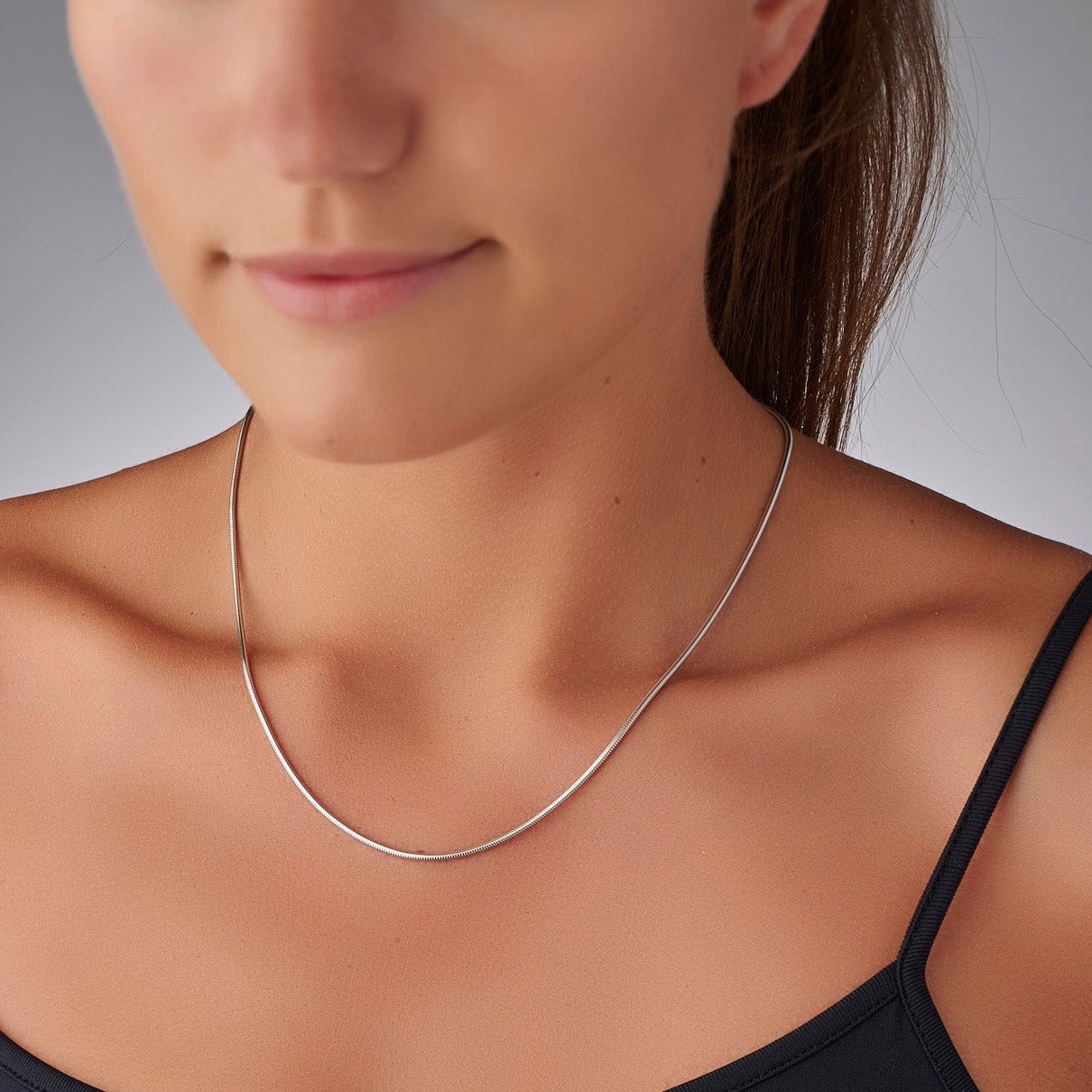 Snake Pendant Chain Catherine Best Dev 20 inch 9ct White Gold 