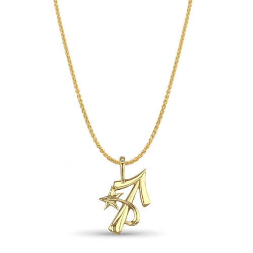 Sagittarius Zodiac Pendant Catherine Best Dev 9ct Yellow Gold Pendant on a 18