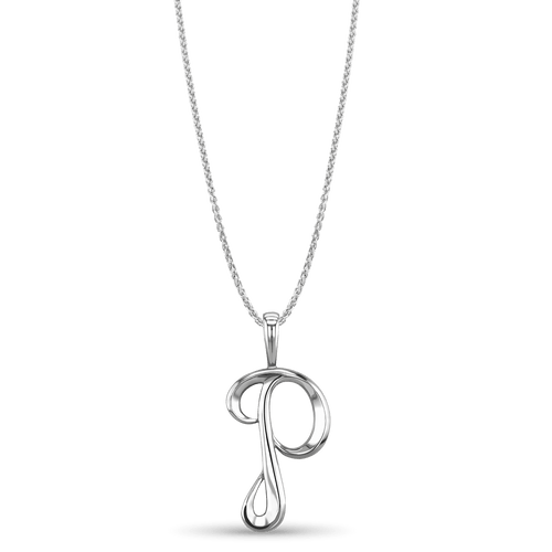 Initial P Love Letter Pendant Catherine Best Dev Silver Pendant on a 18 chain 