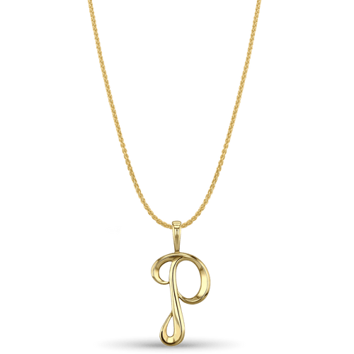 Initial P Love Letter Pendant Catherine Best Dev 9ct Yellow Gold Pendant on a 18 chain 