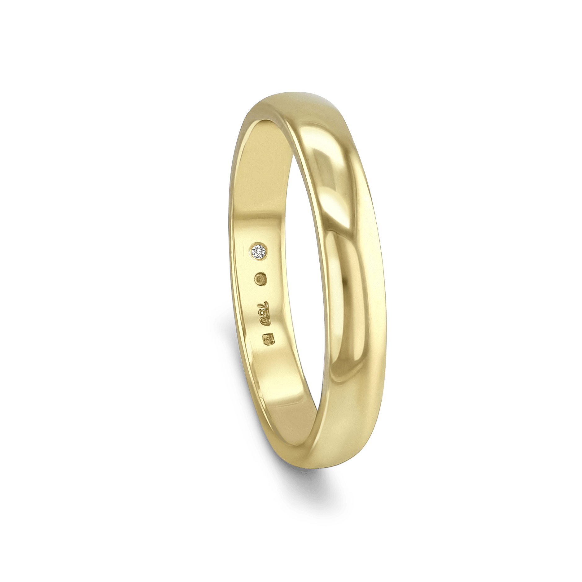 The CB Gentlemans Court Shaped Wedding Ring Catherine Best Dev 18ct Yellow Gold 4mm 
