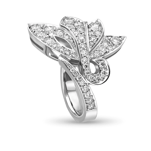 Flutterby Handmade Diamond Ring in Platinum Catherine Best Dev 