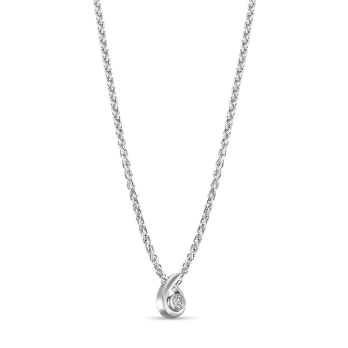 Petite Bijou Pendant Catherine Best Dev Cubic Zirconia Silver Pendant on a 18