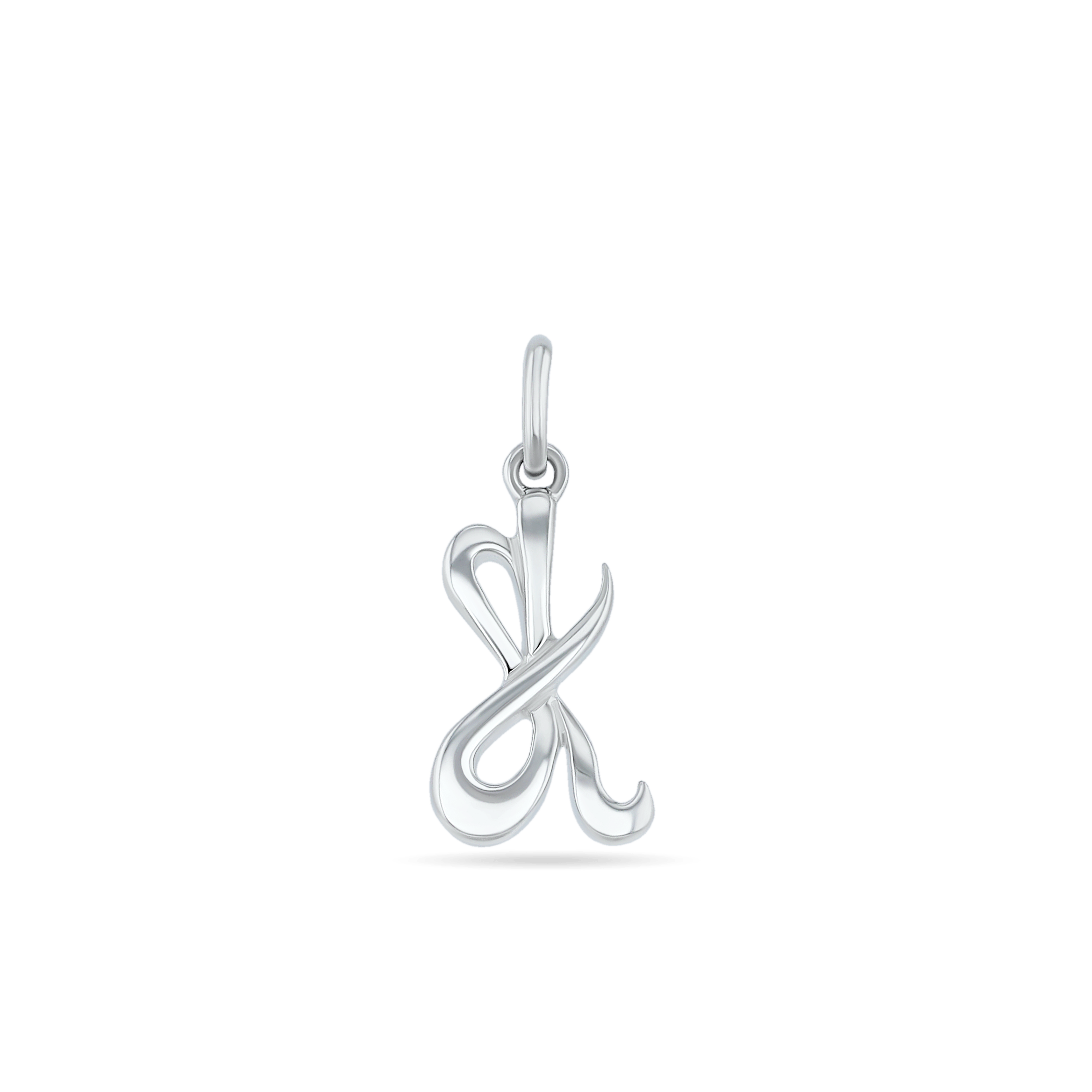 Initial K Love Letter Mini Pendant in Silver Catherine Best Dev Pendant 