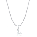 Initial U Love Letter Mini Pendant in Silver Catherine Best Dev Pendant on a 18